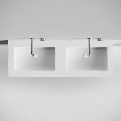 Copenhagen Chic 140D - Badrumsmöbler, Corian®, Mattvit