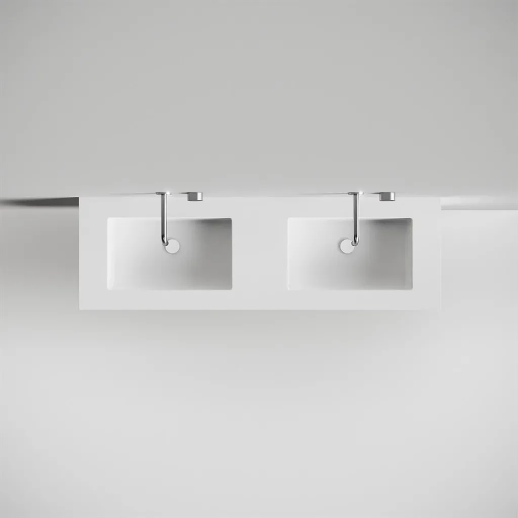 Copenhagen Chic 160D - Badrumsmöbler, Corian®, Mattvit