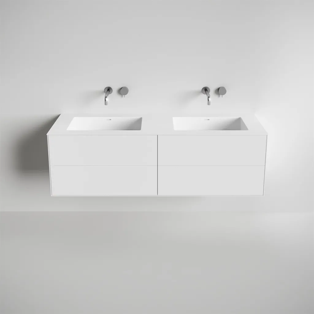 Copenhagen Chic 160D - Badrumsmöbler, Corian®, Mattvit