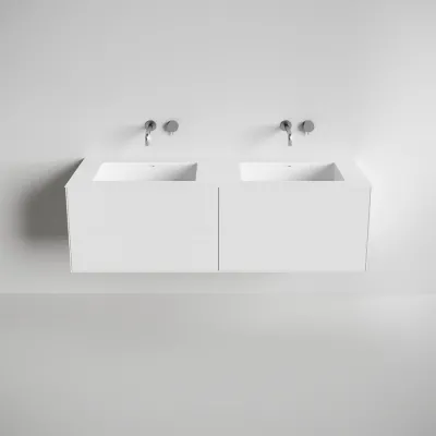 Copenhagen Chic 160D - Badrumsmöbler, Corian®, Mattvit