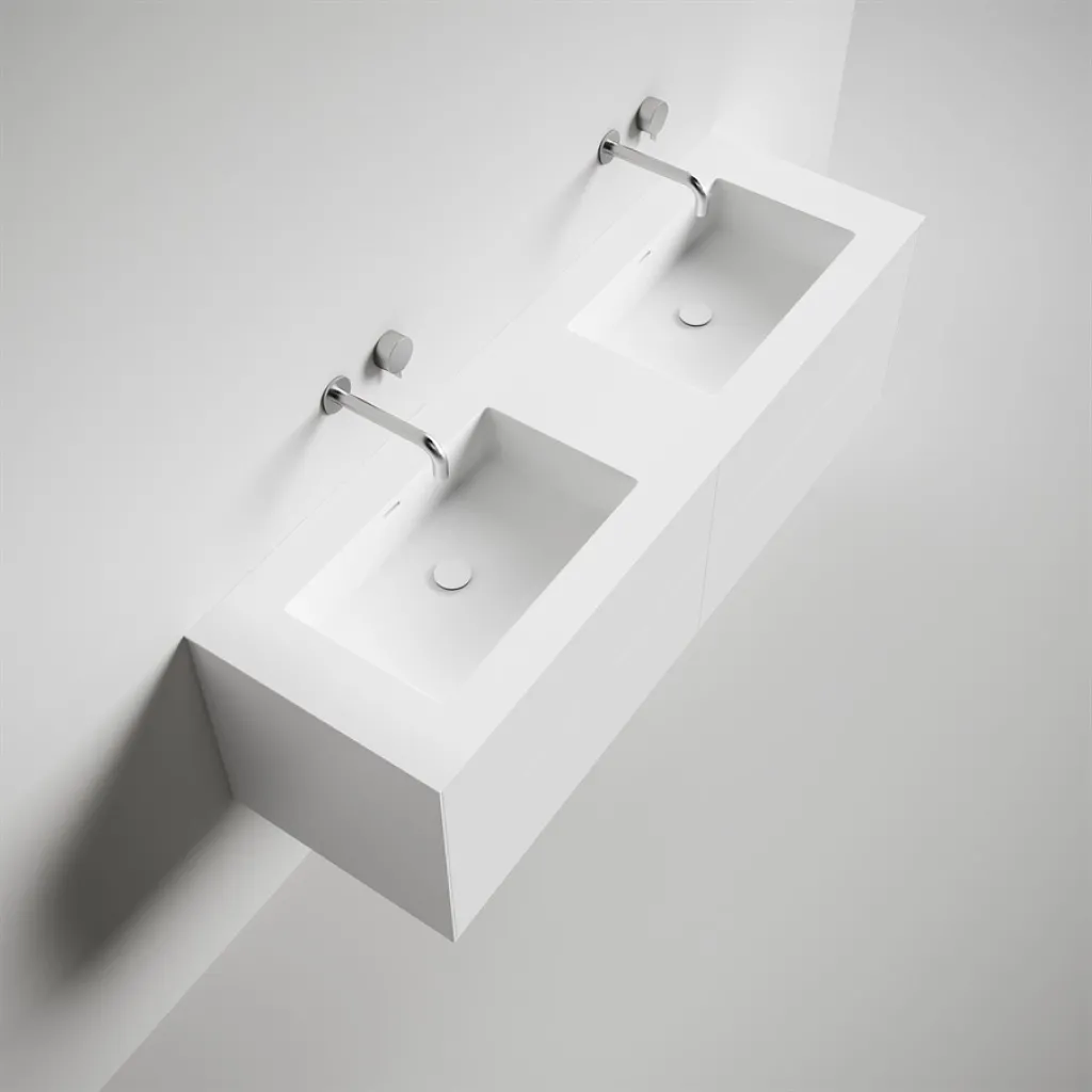 Copenhagen Chic 160D - Badrumsmöbler, Corian®, Mattvit