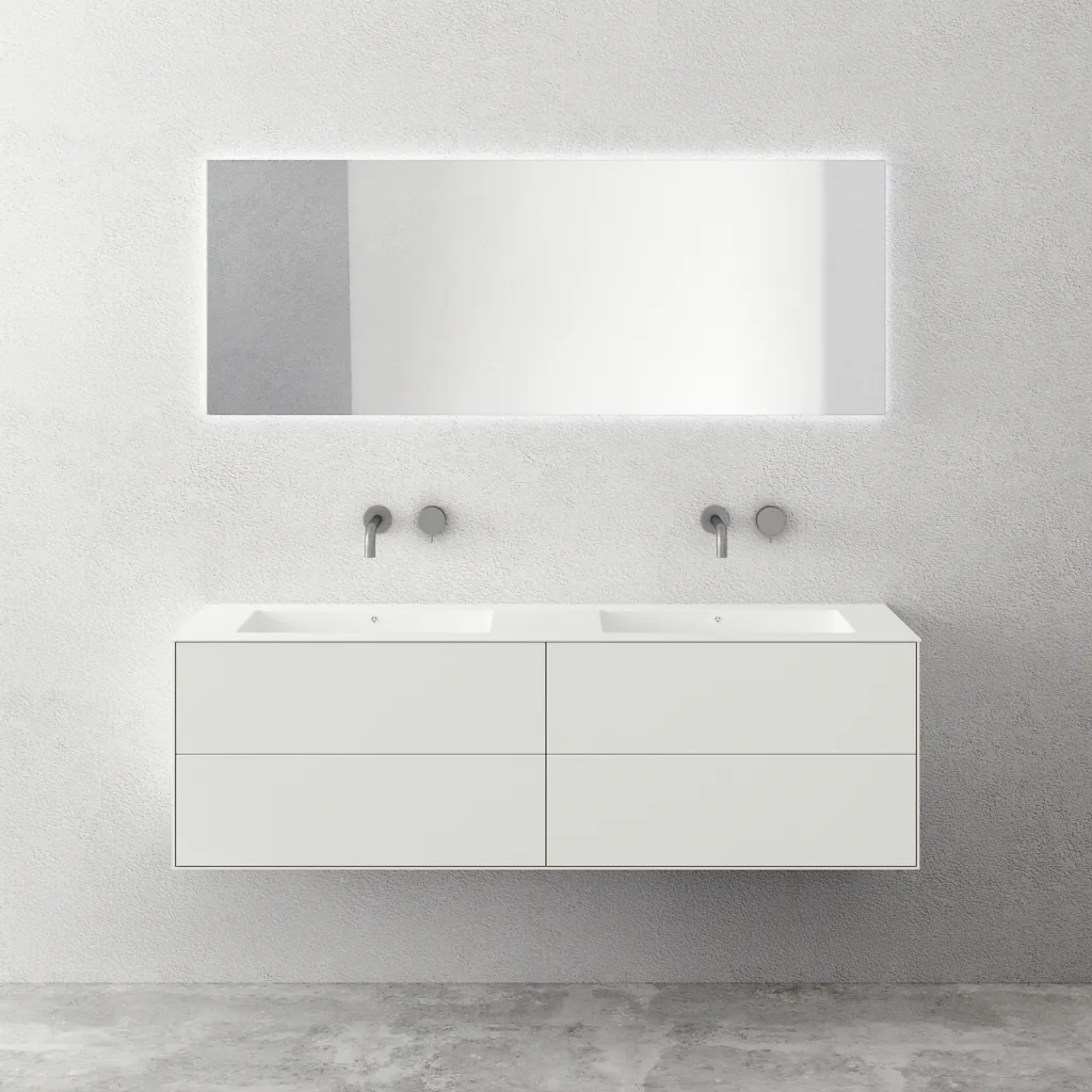 Copenhagen Chic 160D - Badrumsmöbler, Corian®, Mattvit
