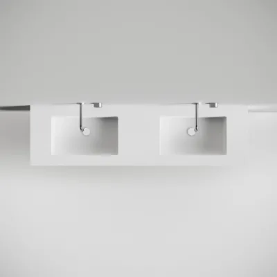 Copenhagen Chic 180D - Badrumsmöbler, Corian®, Mattvit