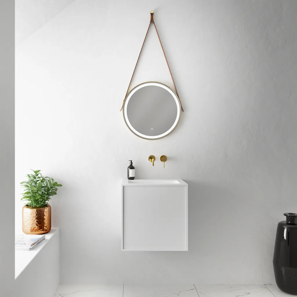 Compact Waterproof 50x40 - Tvättskåp, Matt Vit SolidTec®