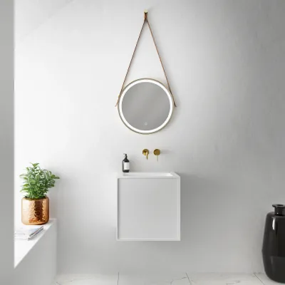 Compact Waterproof 50x40 - Tvättskåp, Matt Vit SolidTec®