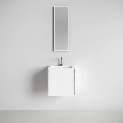 Compact Waterproof 50x40 - Tvättskåp, Matt Vit SolidTec®