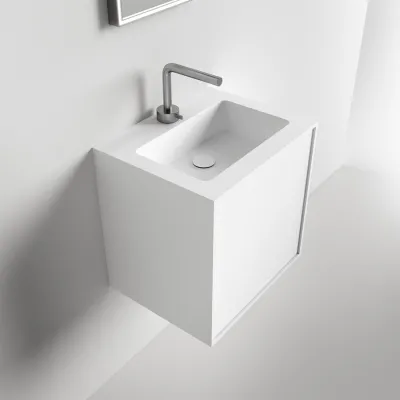 Compact Waterproof 50x40 - Tvättskåp, Matt Vit SolidTec®