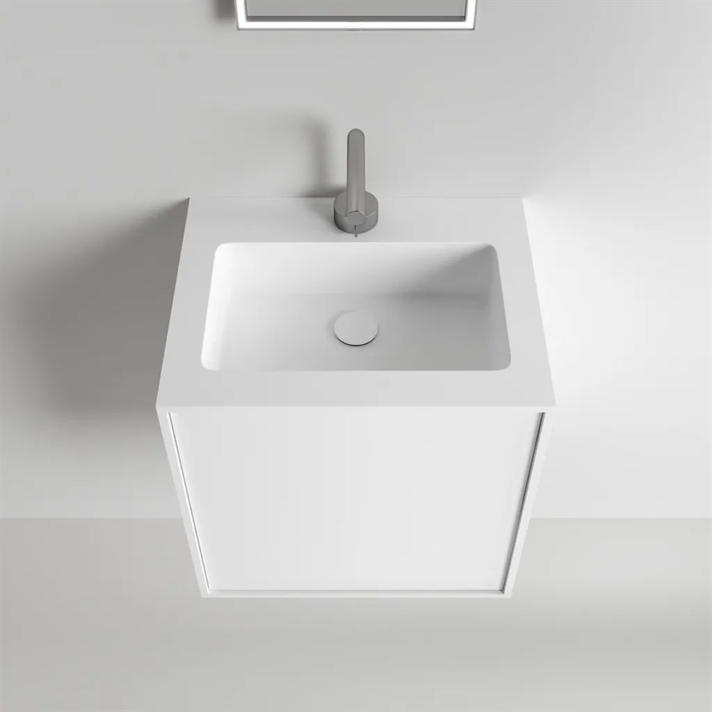 Compact Waterproof 50x40 - Tvättskåp, Matt Vit SolidTec®