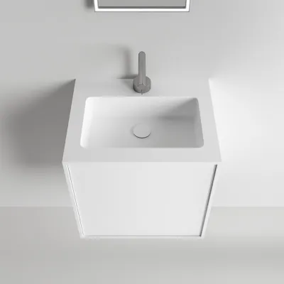 Compact Waterproof 50x40 - Tvättskåp, Matt Vit SolidTec®