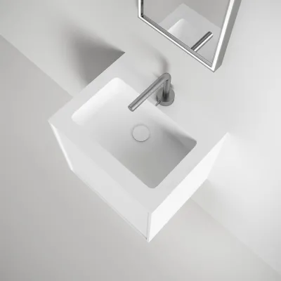 Compact Waterproof 50x40 - Tvättskåp, Matt Vit SolidTec®