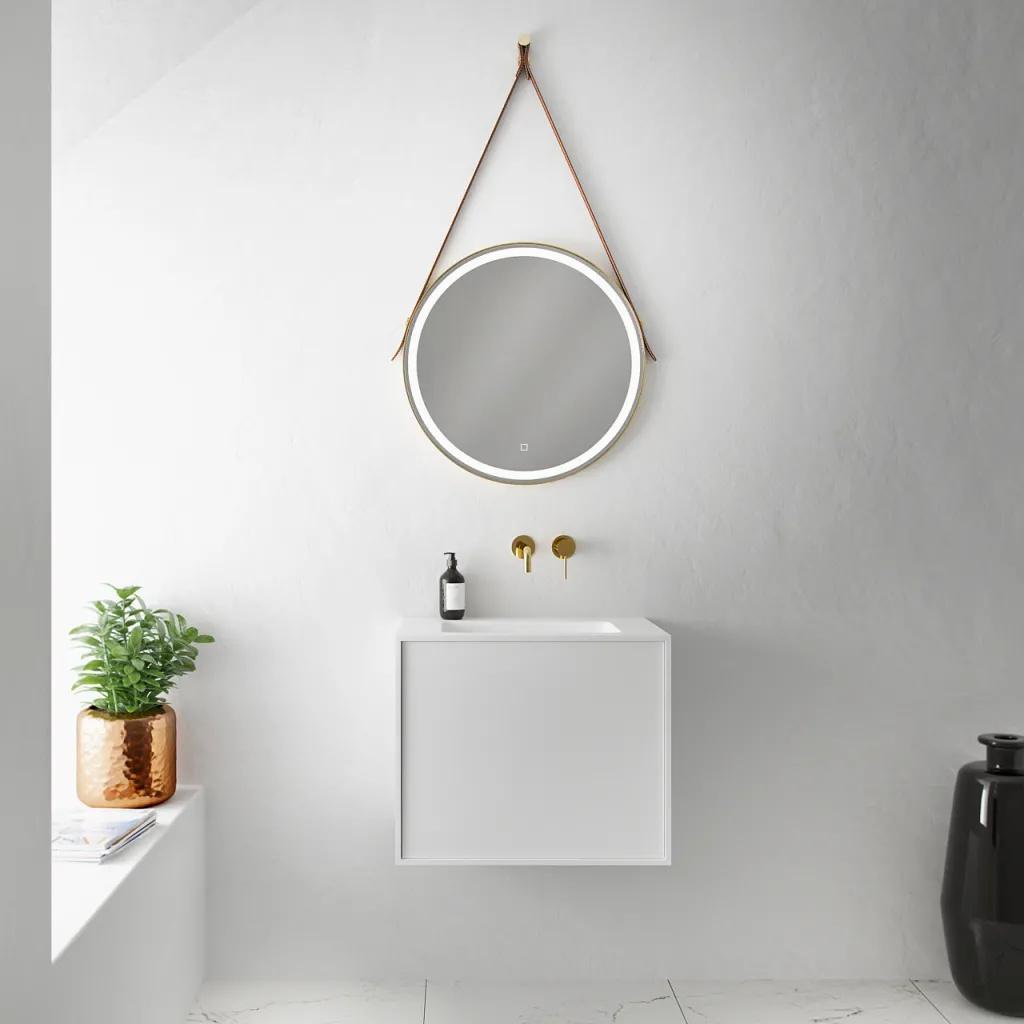 Compact Waterproof 60x40 - Tvättskåp, Matt Vit SolidTec®