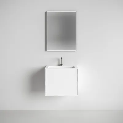 Compact Waterproof 60x40 - Tvättskåp, Matt Vit SolidTec®