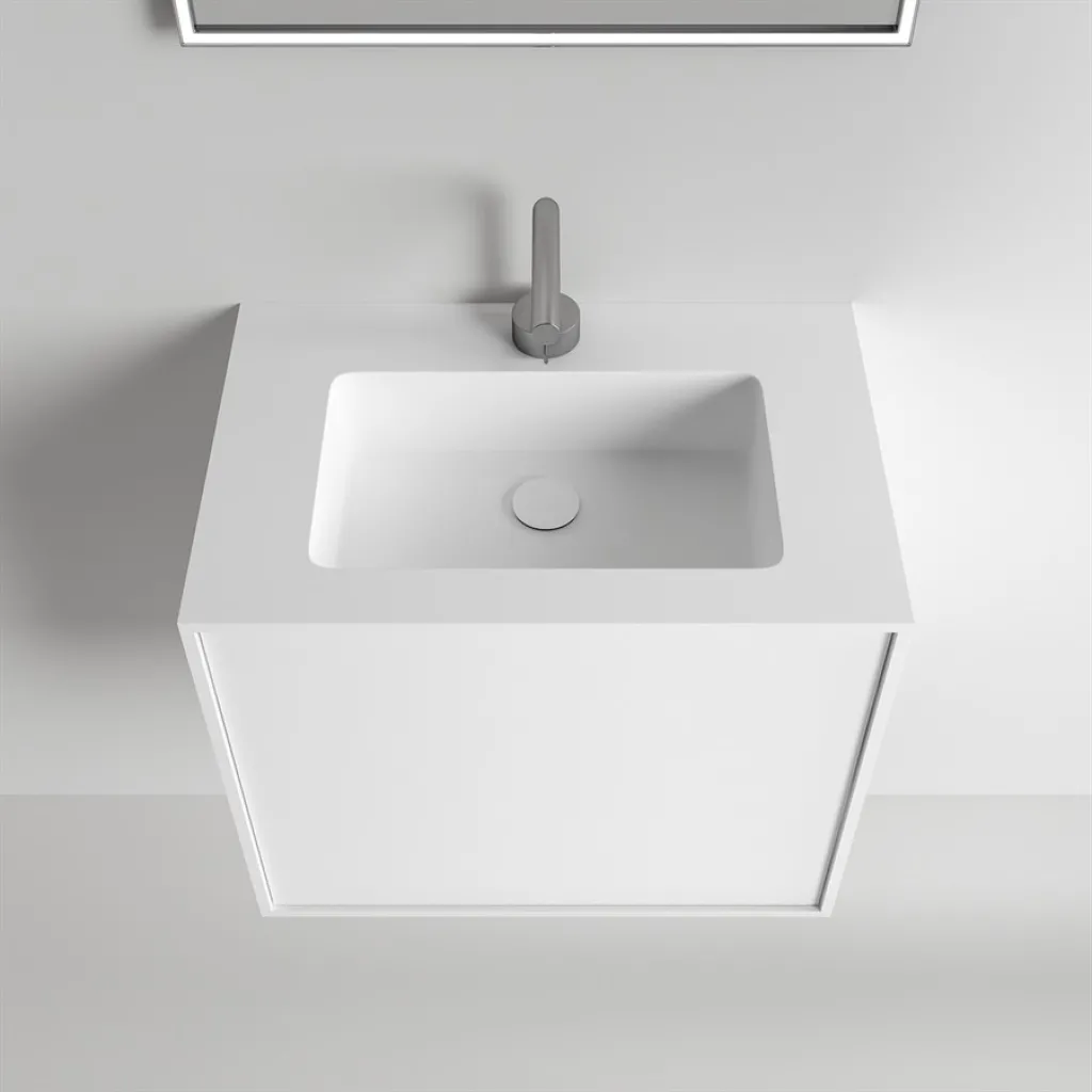 Compact Waterproof 60x40 - Tvättskåp, Matt Vit SolidTec®