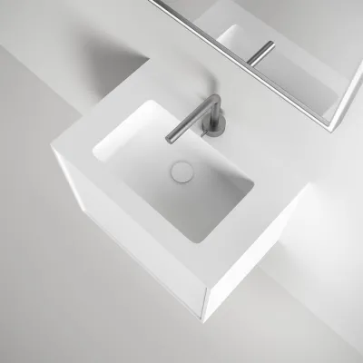 Compact Waterproof 60x40 - Tvättskåp, Matt Vit SolidTec®