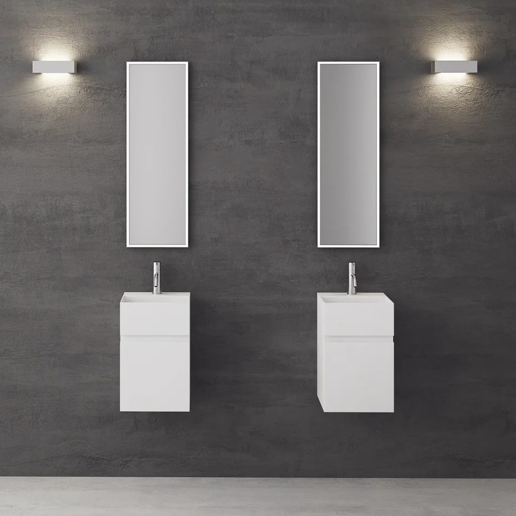 Compact 05 - Tvättställsskåp 32x28, Matt Vit SolidTec®