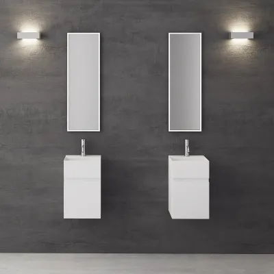Compact 05 - Tvättställsskåp 32x28, Matt Vit SolidTec®