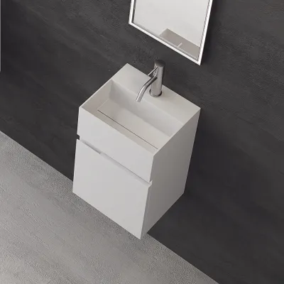 Compact 05 - Tvättställsskåp 32x28, Matt Vit SolidTec®