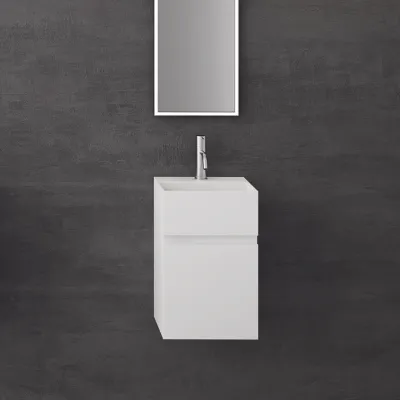 Compact 05 - Tvättställsskåp 32x28, Matt Vit SolidTec®