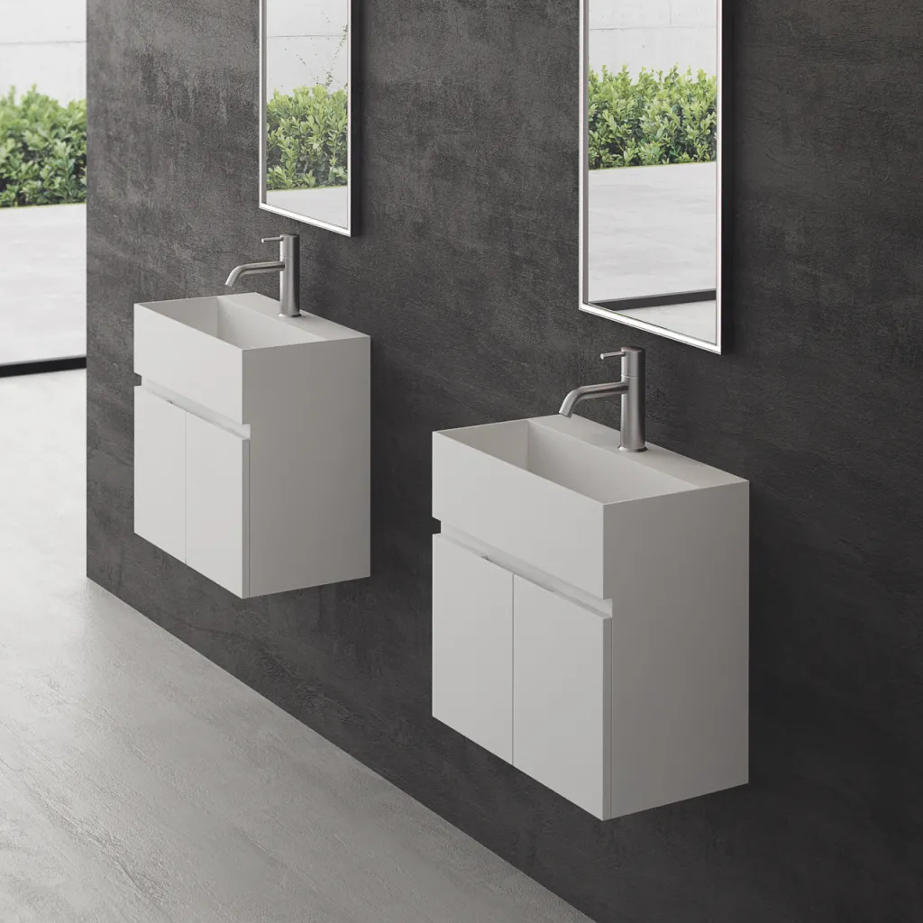 Compact 06 - Tvättskåp 50x30, Matt Vit SolidTec®