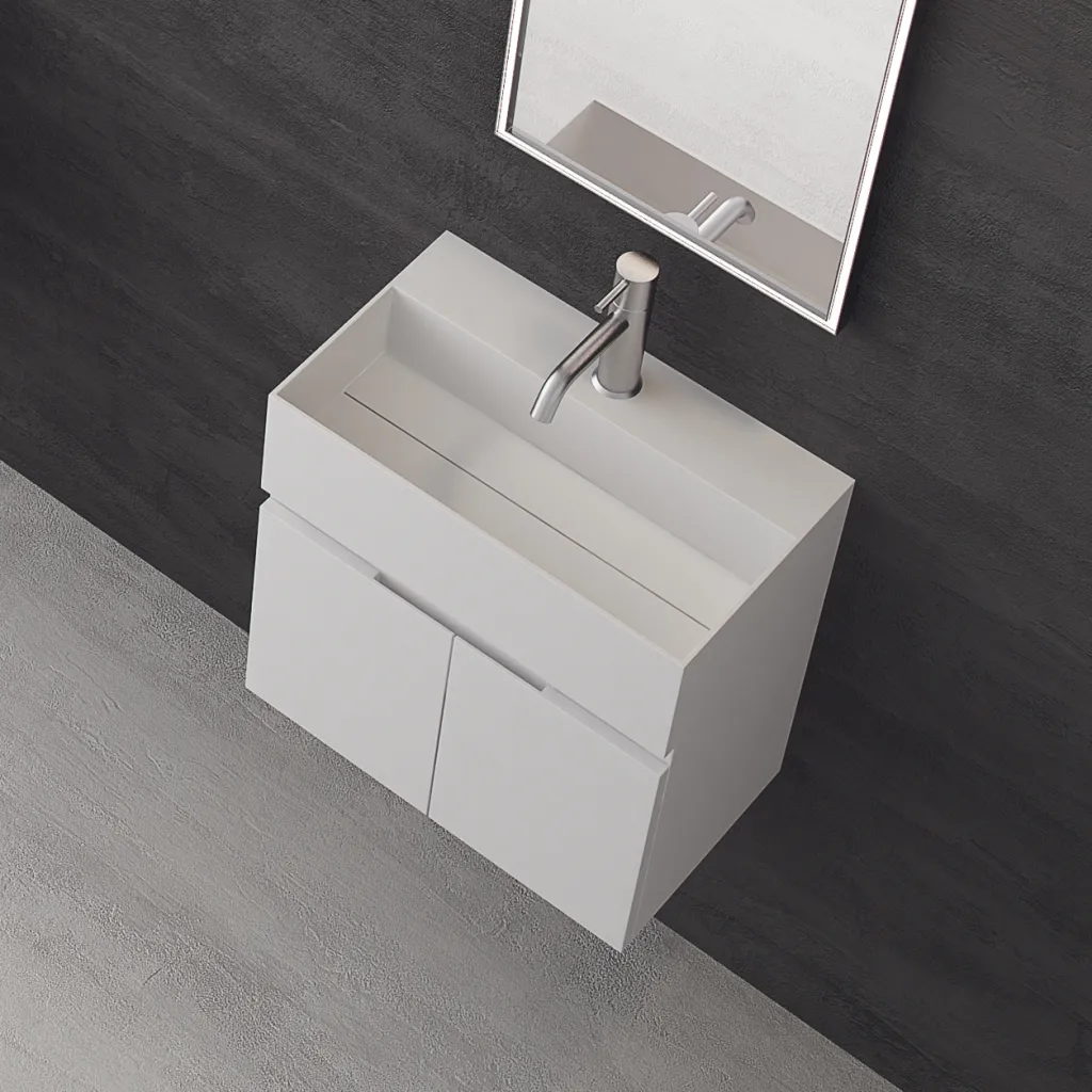 Compact 06 - Tvättskåp 50x30, Matt Vit SolidTec®