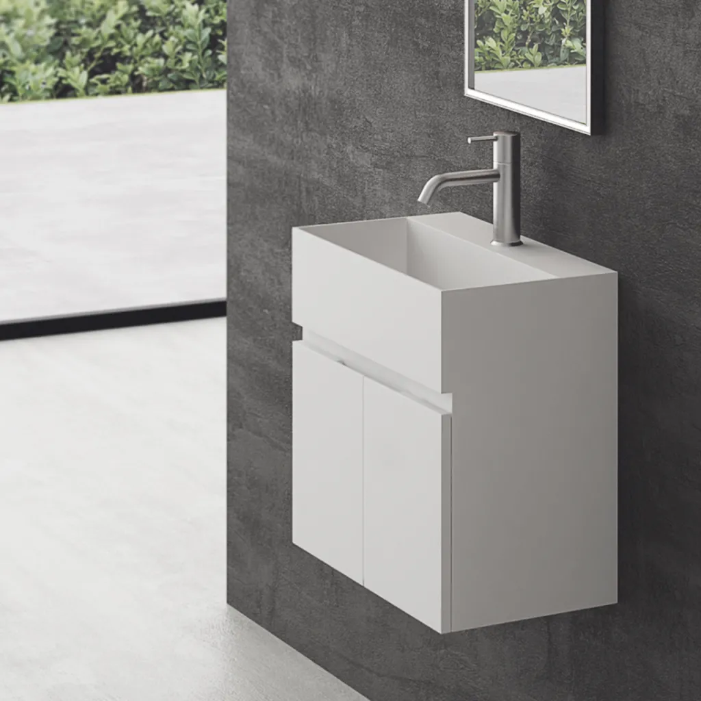 Compact 06 - Tvättskåp 50x30, Matt Vit SolidTec®