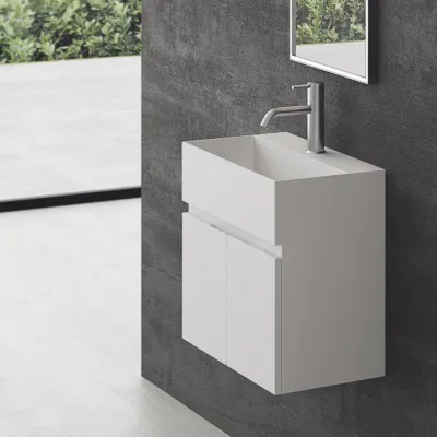 Compact 06 - Tvättskåp 50x30, Matt Vit SolidTec®