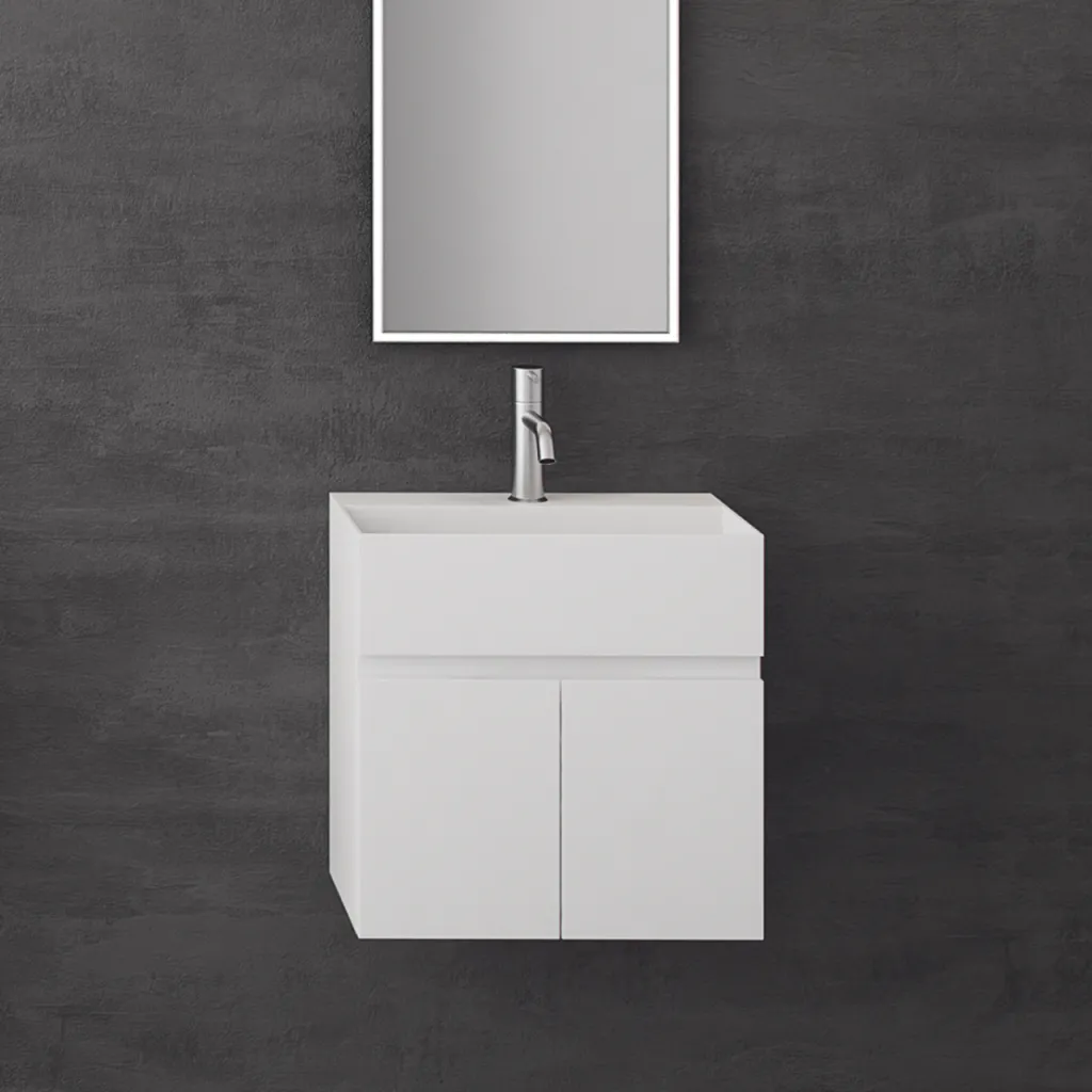 Compact 06 - Tvättskåp 50x30, Matt Vit SolidTec®
