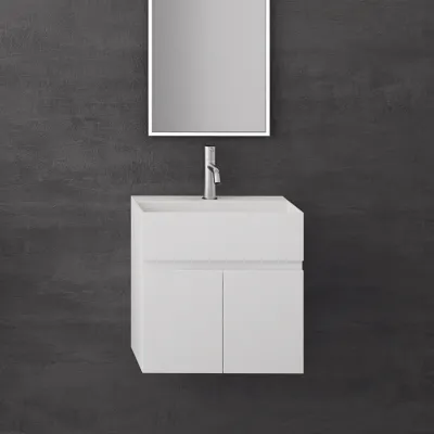 Compact 06 - Tvättskåp 50x30, Matt Vit SolidTec®