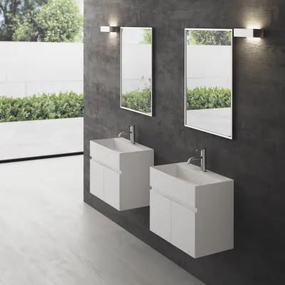Compact 07 - Tvättställsskåp 60x35, Matt Vit SolidTec®
