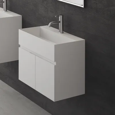 Compact 07 - Tvättställsskåp 60x35, Matt Vit SolidTec®