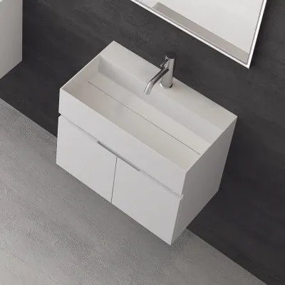 Compact 07 - Tvättställsskåp 60x35, Matt Vit SolidTec®