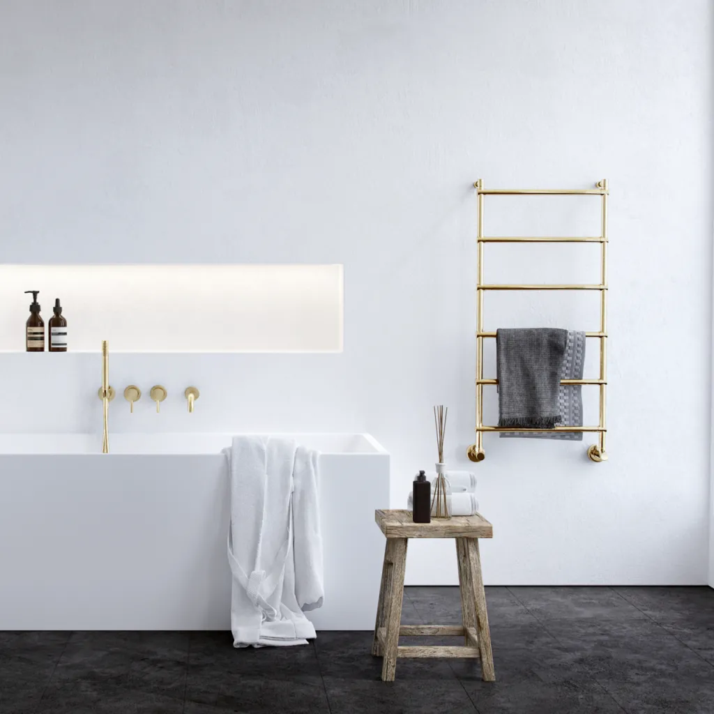 Vetro DeLuxe 442/6 - Vattenburen handdukstork, mässing natur