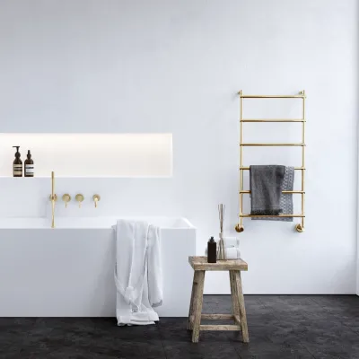 Vetro DeLuxe 442/6 - Vattenburen handdukstork, mässing natur