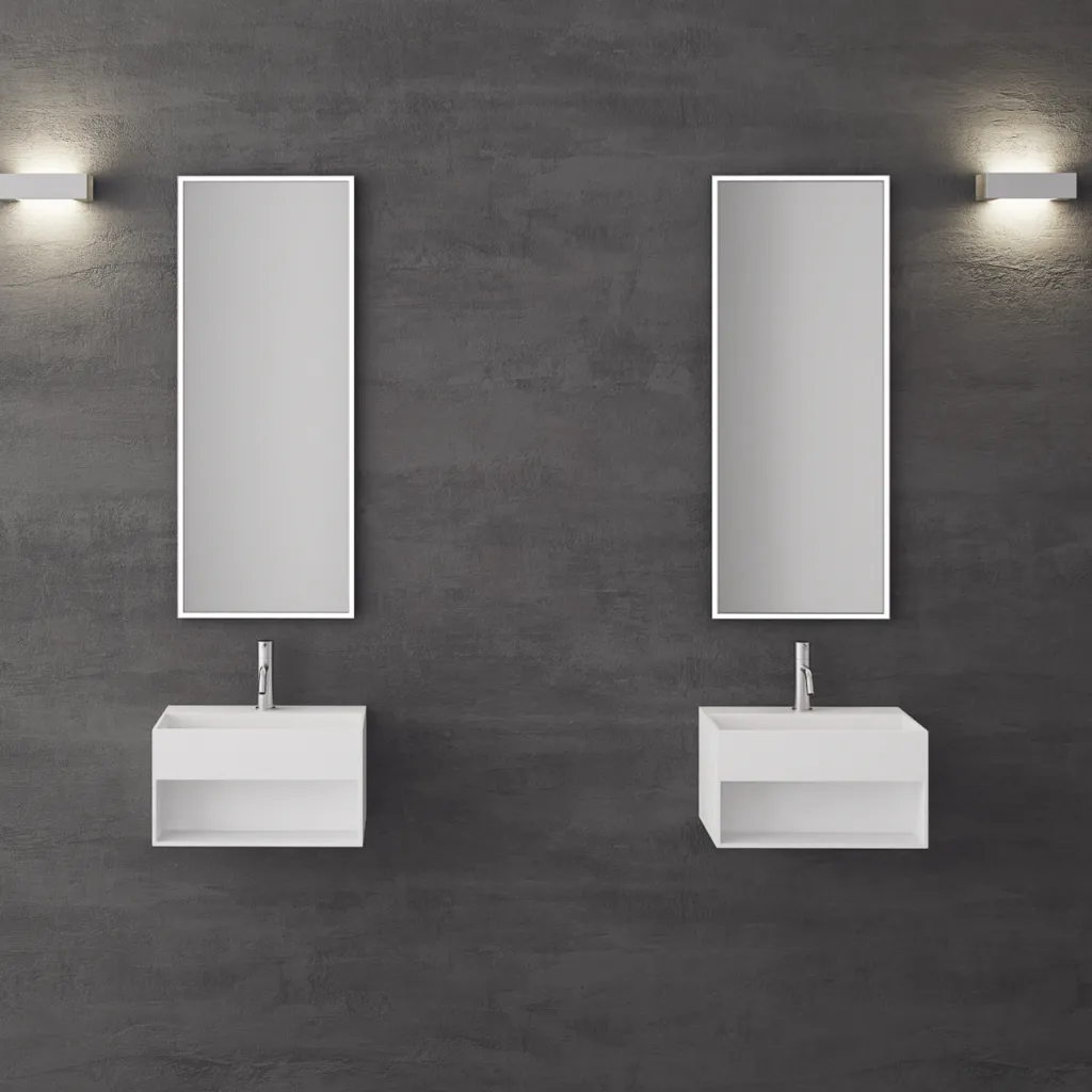 Boxo 45S - 45x30 cm Tvättställ med förvaring, Mathvid SolidTec®