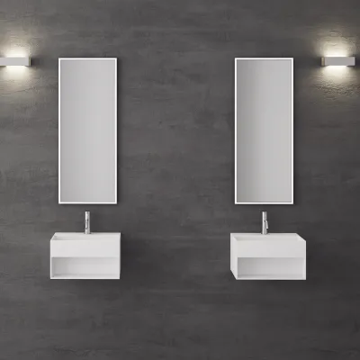 Boxo 45S - 45x30 cm Tvättställ med förvaring, Mathvid SolidTec®