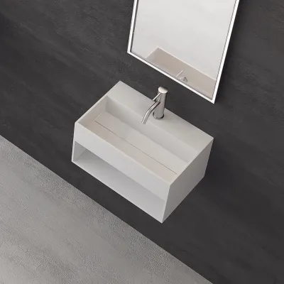 Boxo 45S - 45x30 cm Tvättställ med förvaring, Mathvid SolidTec®