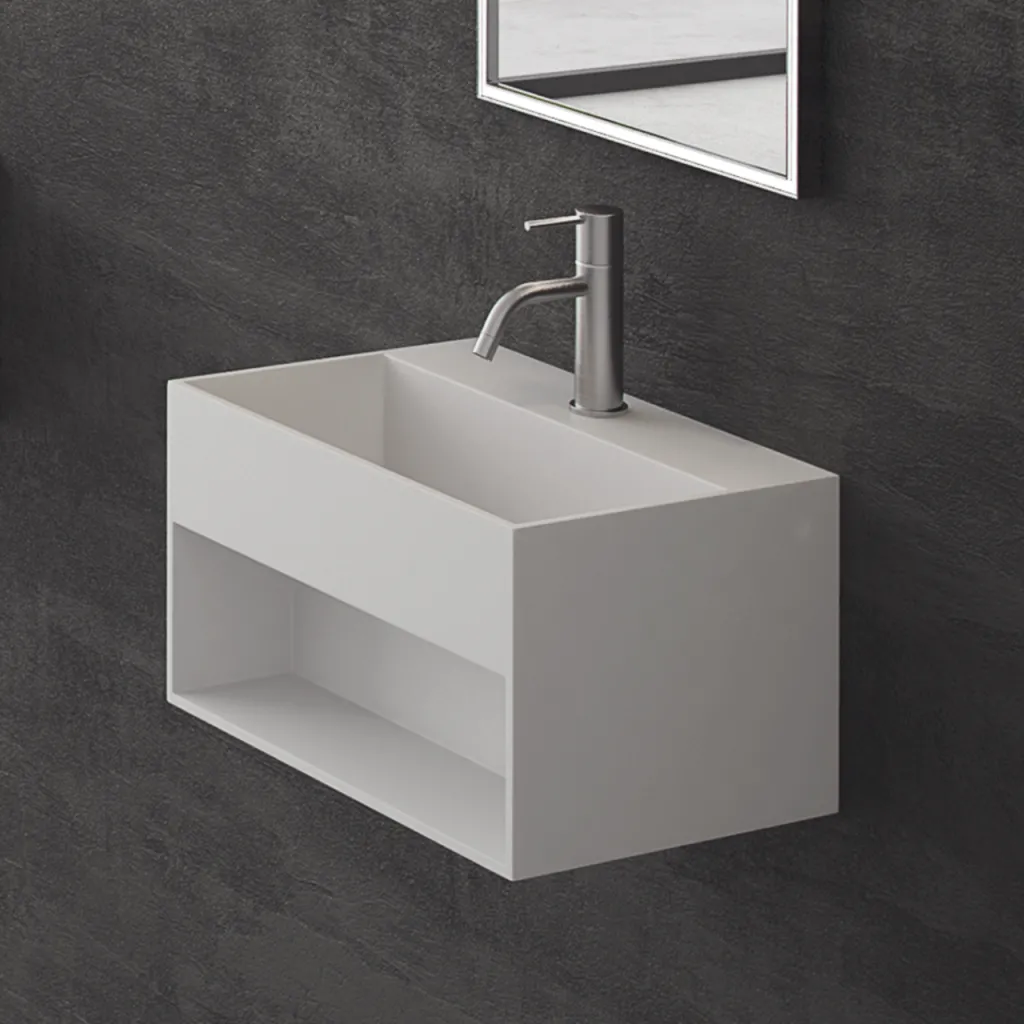 Boxo 45S - 45x30 cm Tvättställ med förvaring, Mathvid SolidTec®