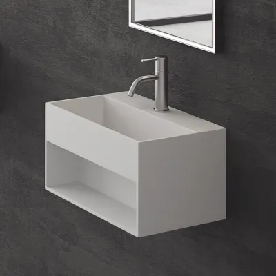 Boxo 45S - 45x30 cm Tvättställ med förvaring, Mathvid SolidTec®