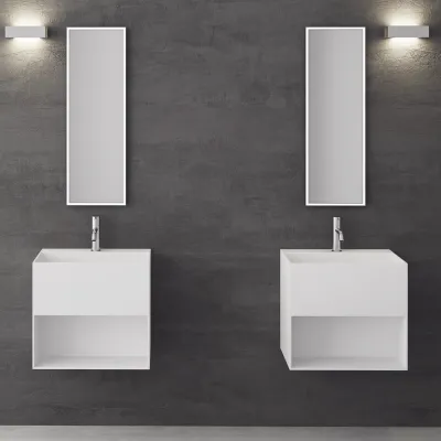 Boxo 55 - 55x40 Tvättställ med förvaring, Matt Vit SolidTec®