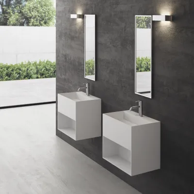 Boxo 55 - 55x40 Tvättställ med förvaring, Matt Vit SolidTec®