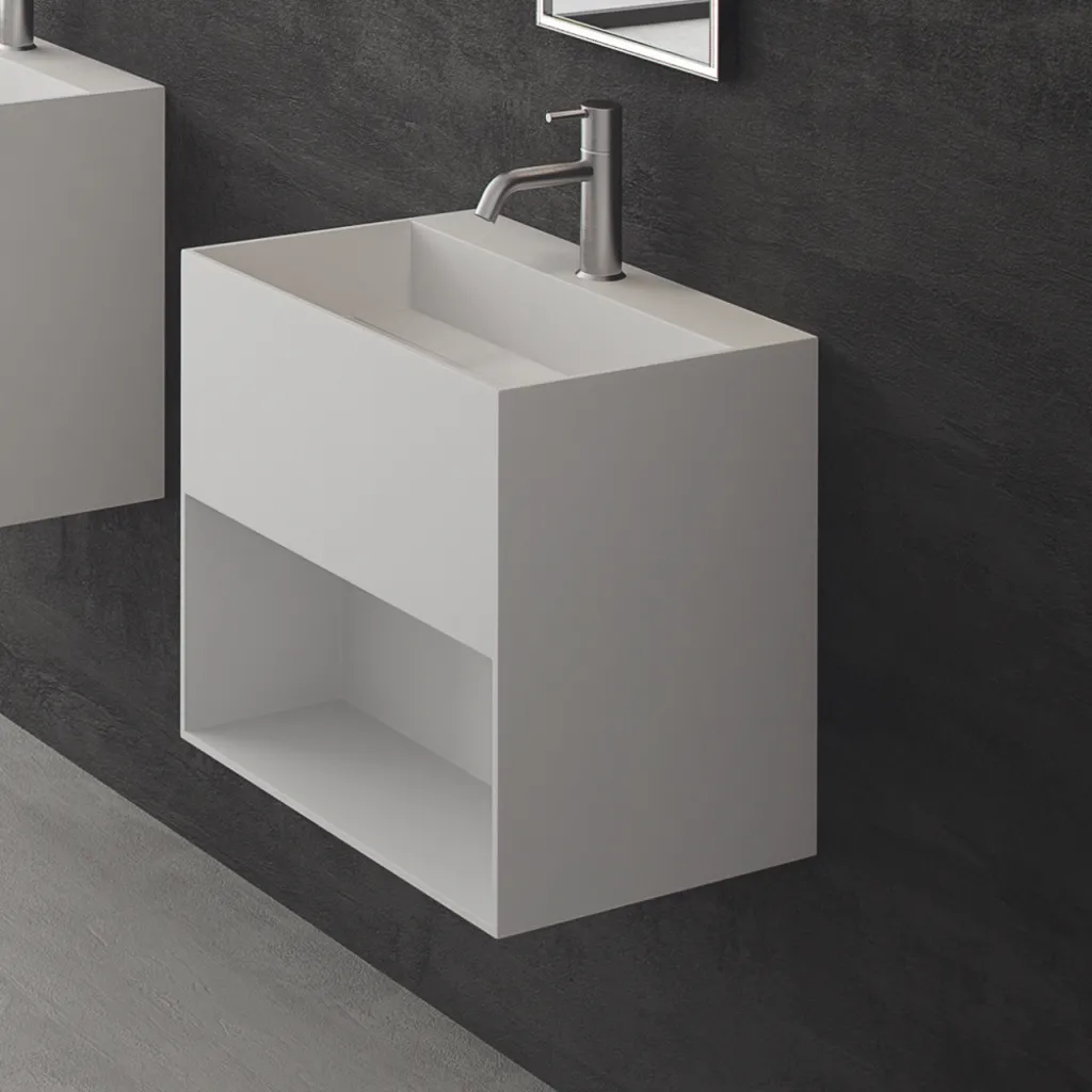 Boxo 55 - 55x40 Tvättställ med förvaring, Matt Vit SolidTec®