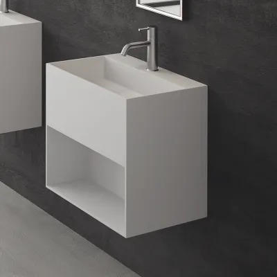 Boxo 55 - 55x40 Tvättställ med förvaring, Matt Vit SolidTec®