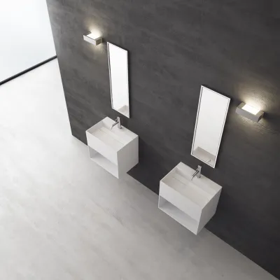 Boxo 55 - 55x40 Tvättställ med förvaring, Matt Vit SolidTec®