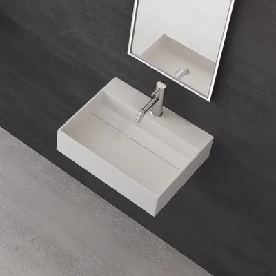 Kubo 50L - 50x40 Tvättställ, Matt vit SolidTec®