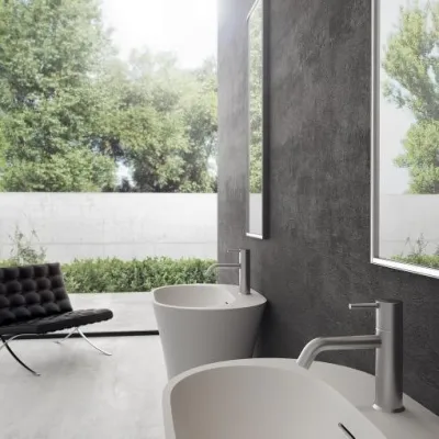 White Bucatini - 90hx63x42 Sockel-tvättställ, Mathvid SolidTec®