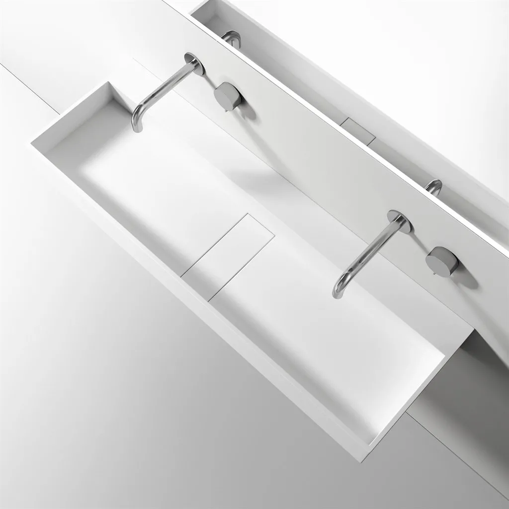 Contract 120 - 120x40 cm Tvättställ, Matt Vit SolidTec®