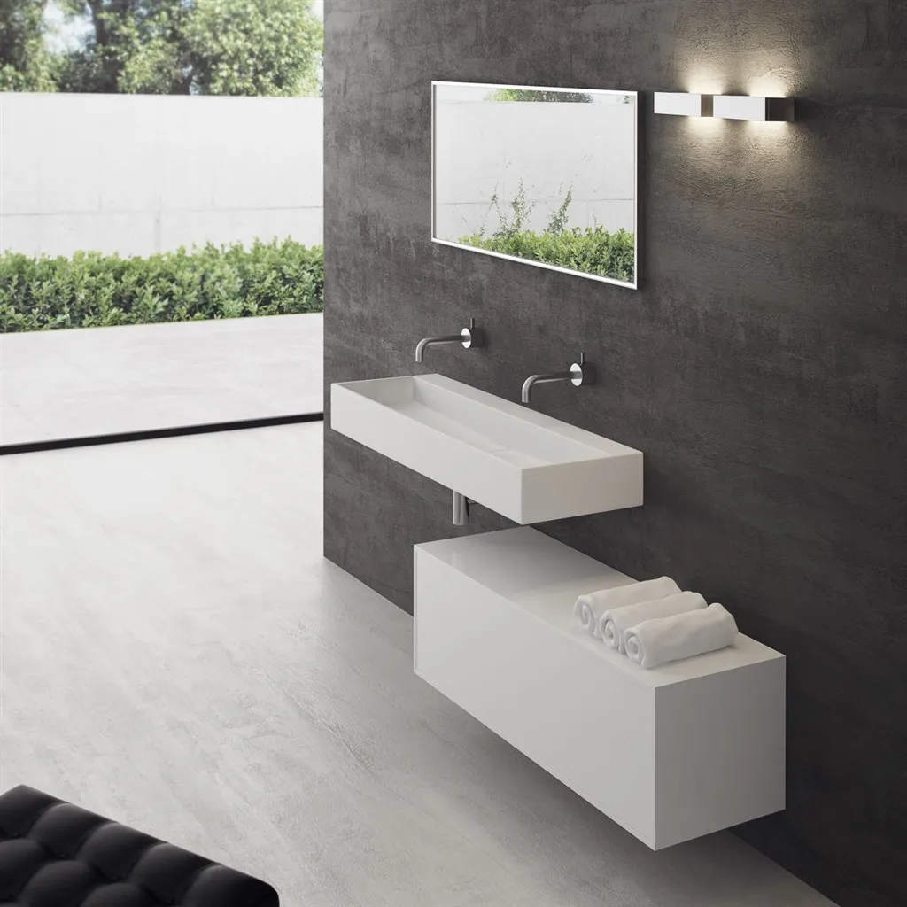 Contract 120 - 120x40 cm Tvättställ, Matt Vit SolidTec®