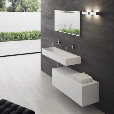 Contract 120 - 120x40 cm Tvättställ, Matt Vit SolidTec®