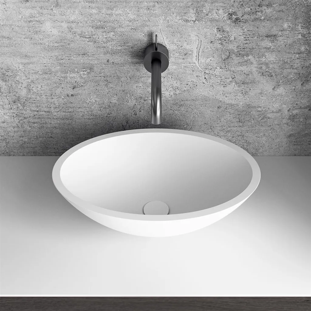 Cheese 50 - 50x35 cm Handfat, Matt vit SolidTec®