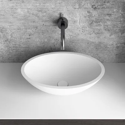 Cheese 50 - 50x35 cm Handfat, Matt vit SolidTec®